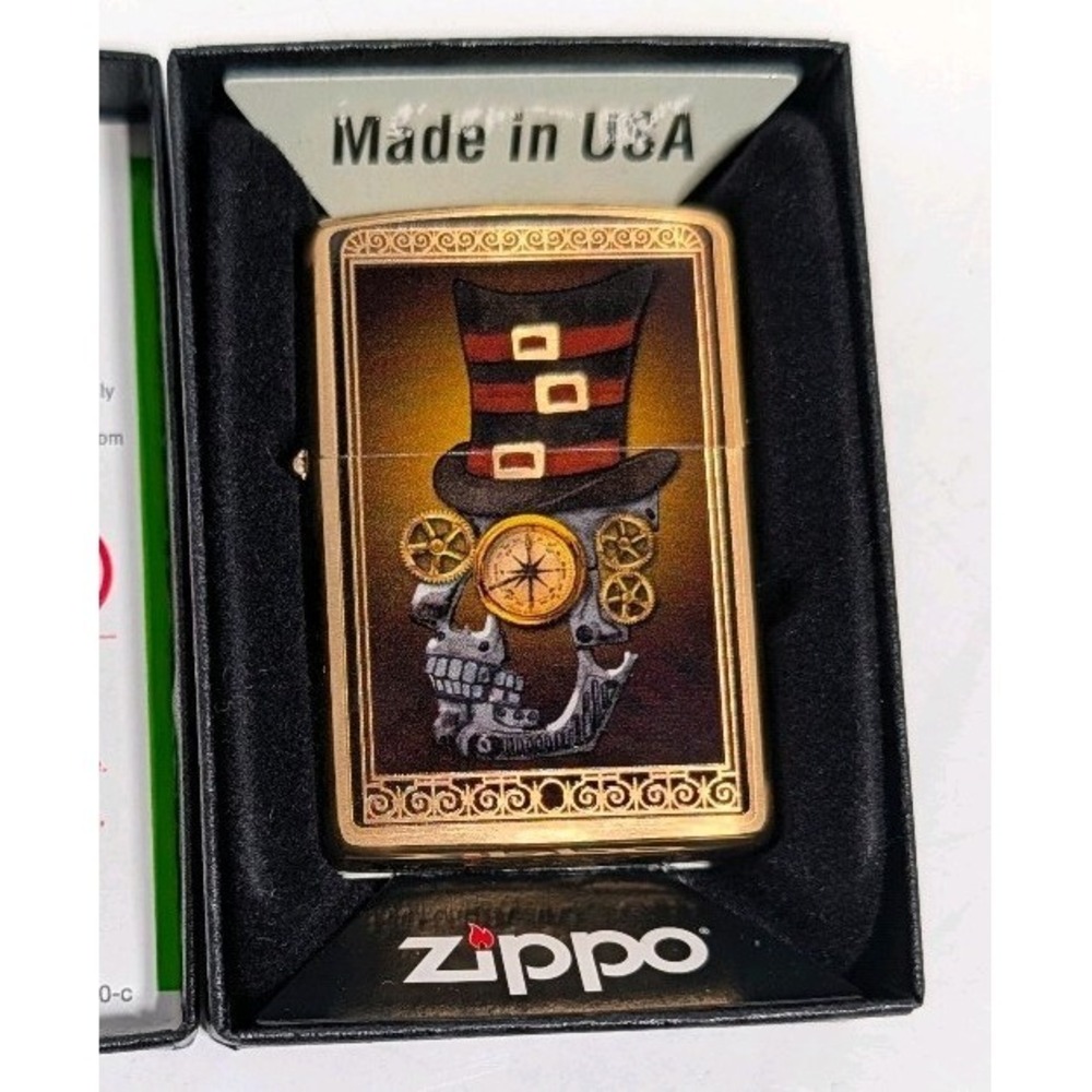 Zippo Lighter‎ Industrial Machiner Lady Brushed Brass 28321 Made USA NIB